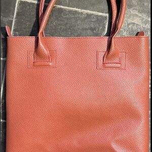 MSC Mainstreet Collection Leather Tote Bag - orange
